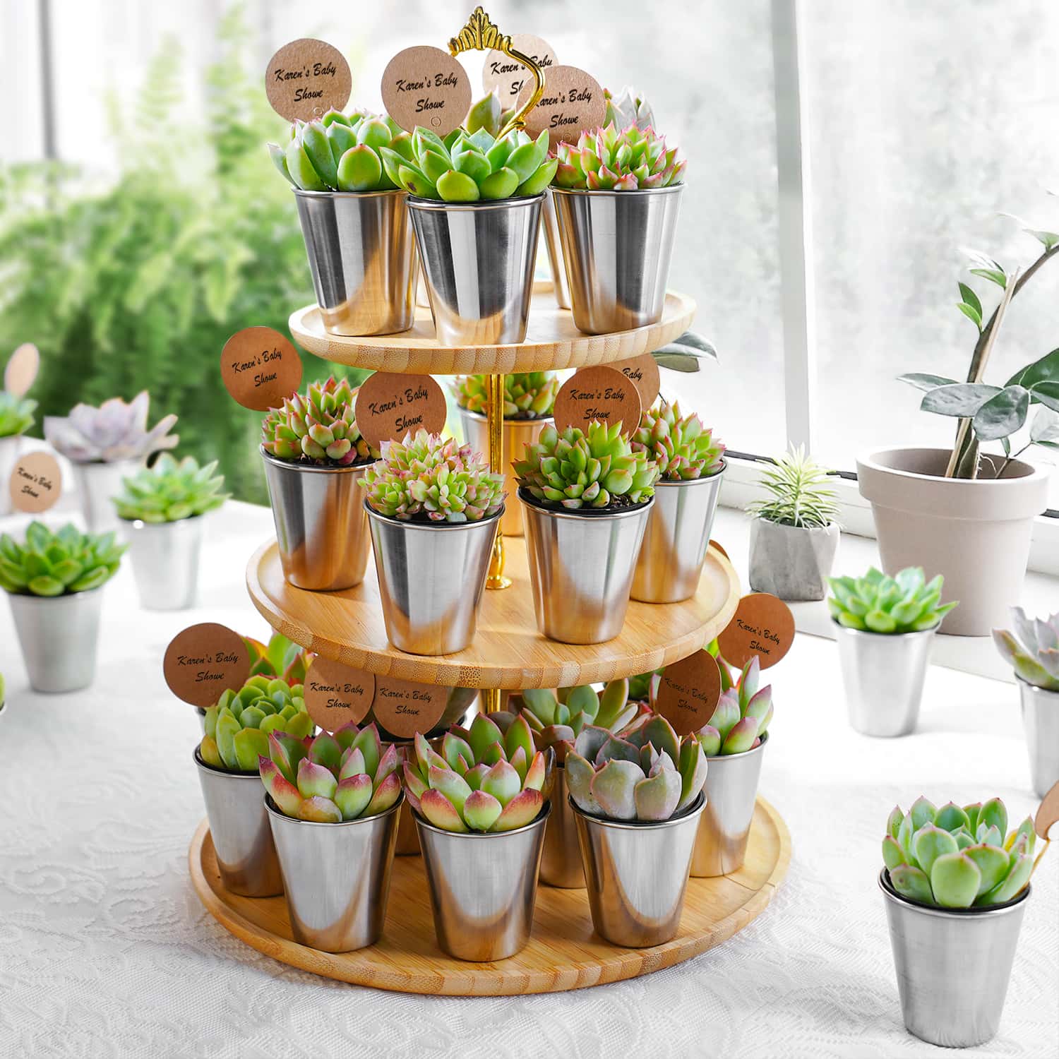 succulent party decorations Succulent Favors Metal Shot Glass(Tag Custom Supported)