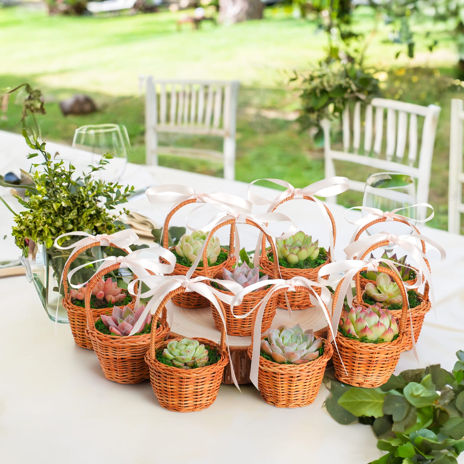 succulent basket ideas Succulent Favors Nature Mini Baskets Handles
