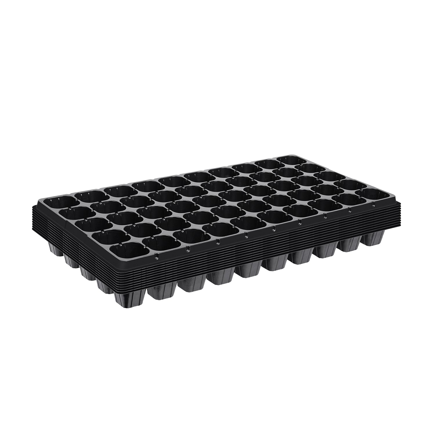 Black Plastic With 48 Cells Per Sheet Black Plastic - 5 Sheets Of 48 Planting Cells Each For Seed Starting Garden Tray Inserts - Foto 6