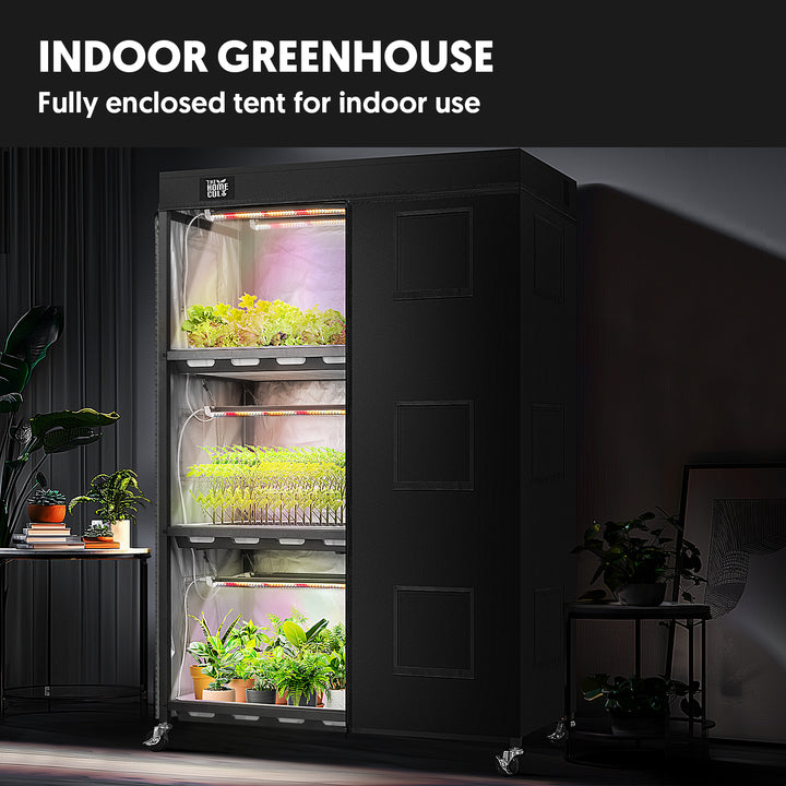 Indoor Greenhouse with Full Spectrum LED Grow Light and Tent, 3-Tier – Thenextgardener
