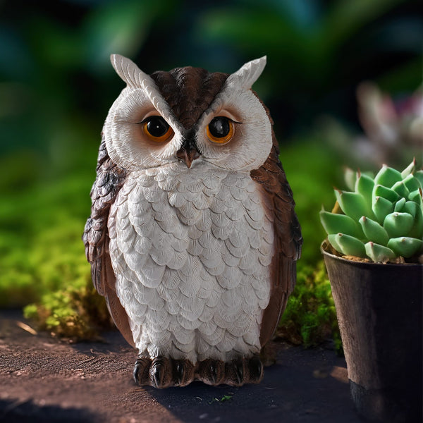 Realistic Owl Garden Ornament, Resin