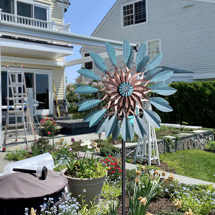 Rotating Windmill Garden Yard Ornament with Solar Light | The Next Gardener