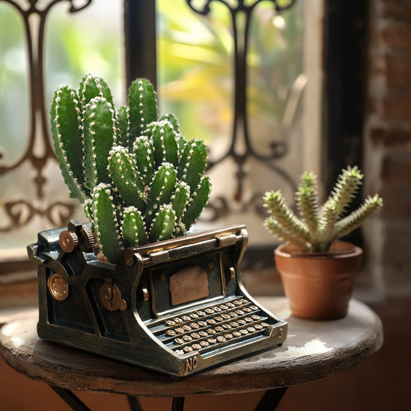 Typewriter in Memories, Vintage Resin Planter