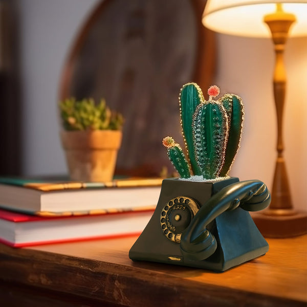 Vintage Resin Telephone Planter