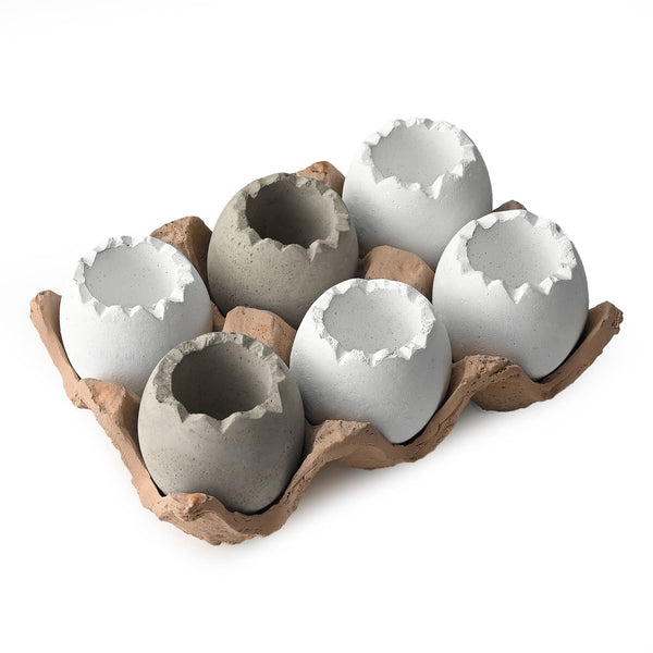Mini Egg Planter Pot Set, Cement