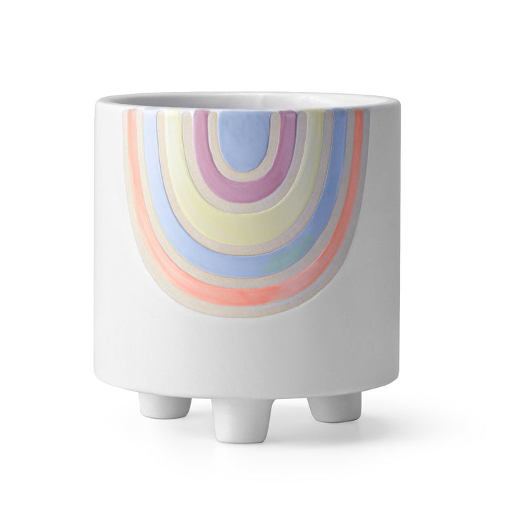 Rainbow Ceramic Planter Pot with Feet